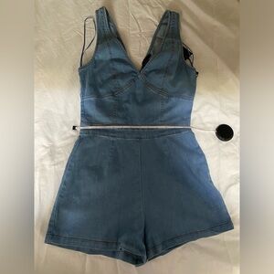Denim romper nwt